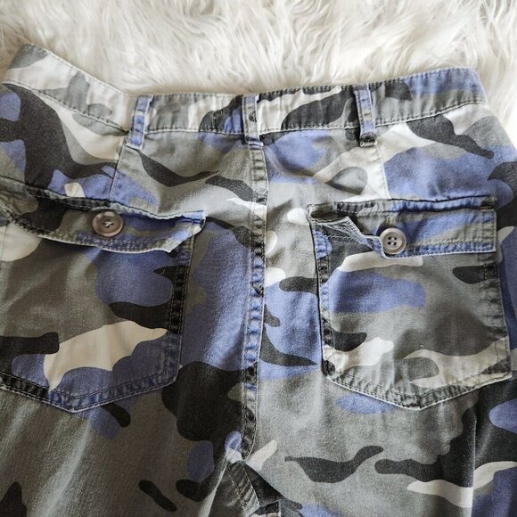 Urban Outfitters Y2K Camo Cargo Pull On Jogger Women's 6 Blue 28x26 Drawstring - Picture 12 of 13